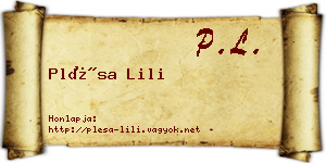 Plésa Lili névjegykártya